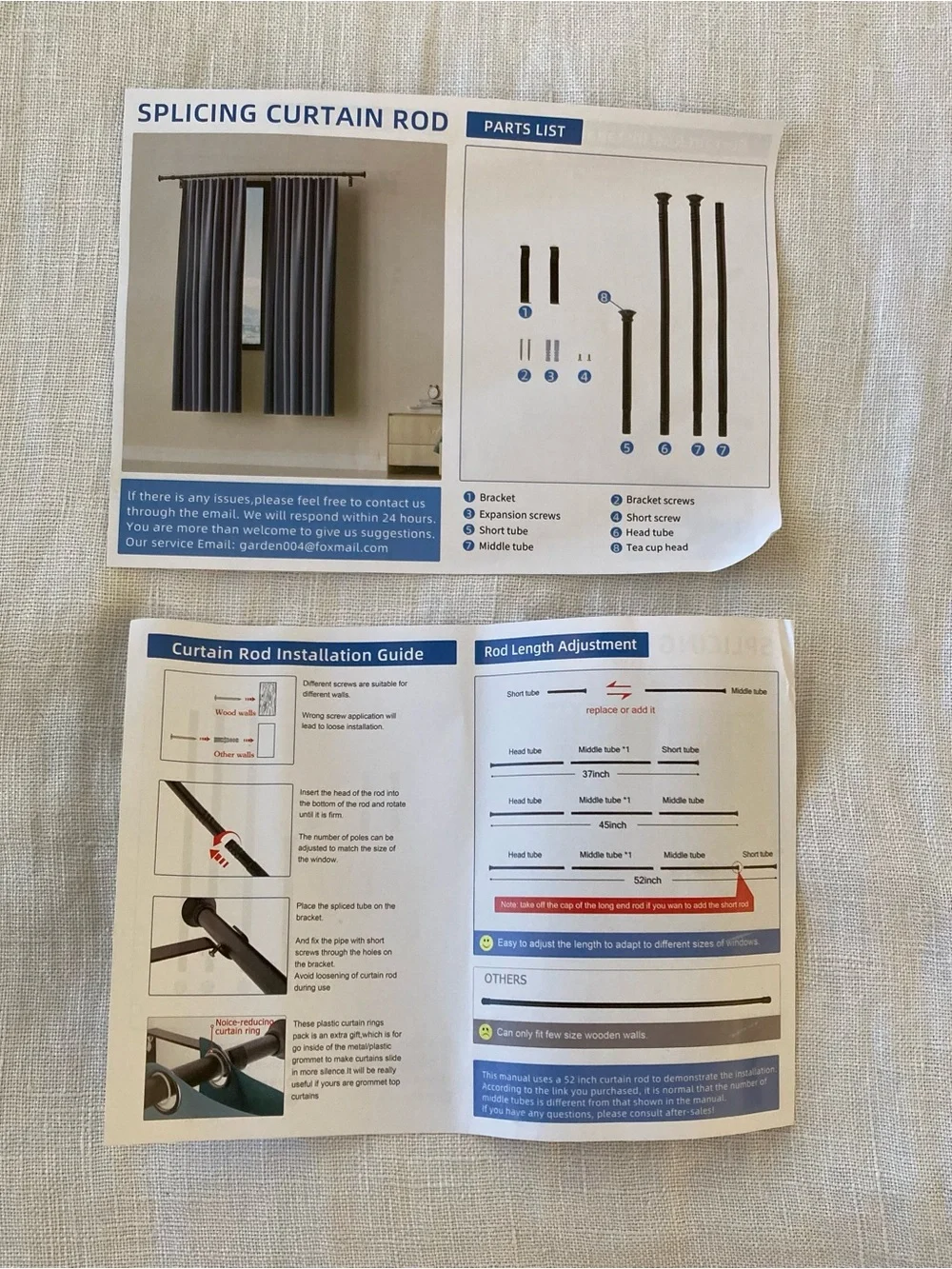 Splicing Curtain Rod Kit in Matte Black - Adjustable Drapery Hardware